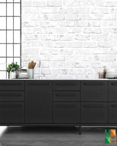 Giấy dán tường Hàn Quốc 3D giả gạch màu trắng đẹp mã 70137-2